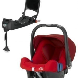 Britax Römer Turvkaukalo Baby Safe Plus SHR II 2016 Flame Red + Turvaistuimen Telakka ISOFix