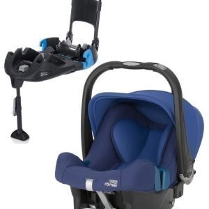 Britax Römer Turvkaukalo Baby Safe Plus SHR II 2016 Ocean Blue + Turvaistuimen Telakka Turvavöillä