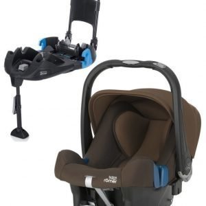 Britax Römer Turvkaukalo Baby Safe Plus SHR II 2016 Wood Brown + Turvaistuimen Telakka Turvavöillä