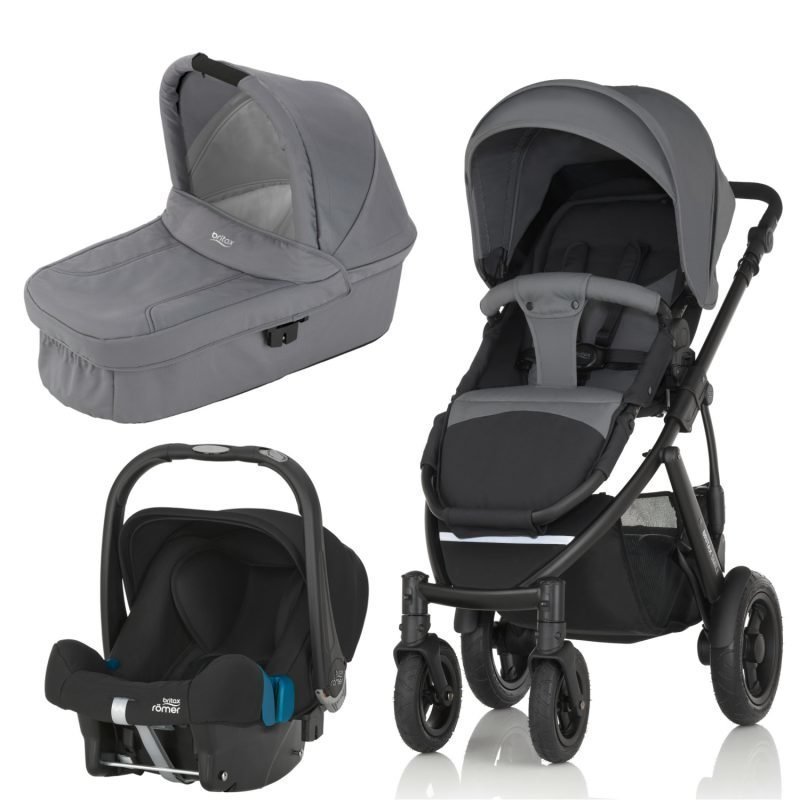 Britax Smile 2 Yhdistelmävaunut Steel Grey + Britax Baby Safe Plus SHR II 2016 Paketti