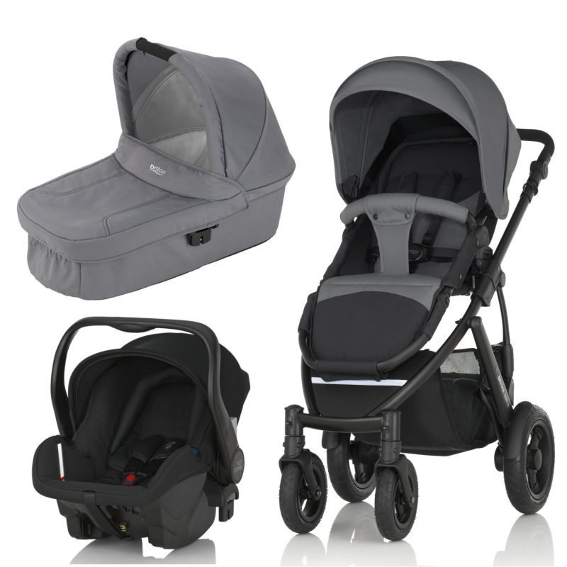 Britax Smile 2 Yhdistelmävaunut Steel Grey + Britax Römer Primo 2016 Paketti