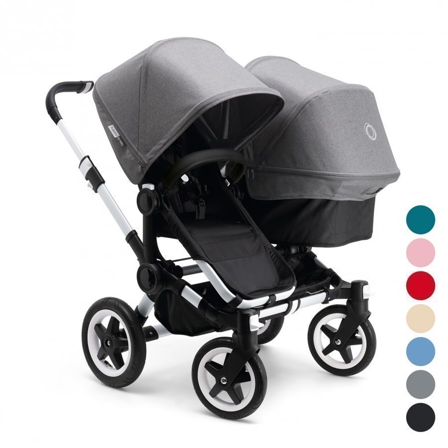 Bugaboo Donkey Duo Aluminum/Black Sisarusrattaat