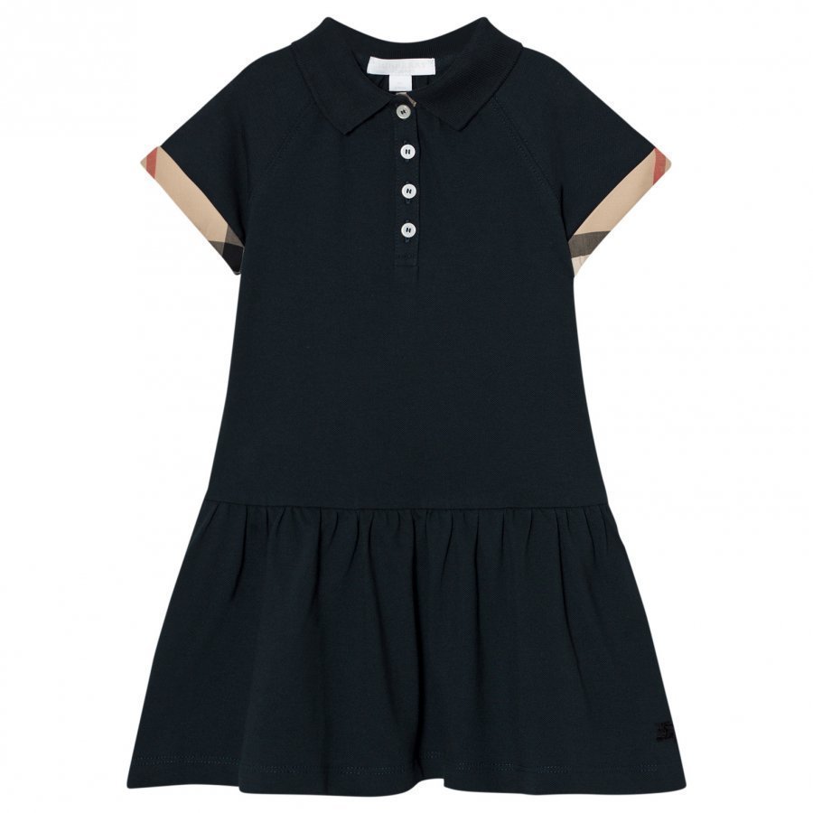 Burberry Cali Polo Dress Check Detail Navy Mekko