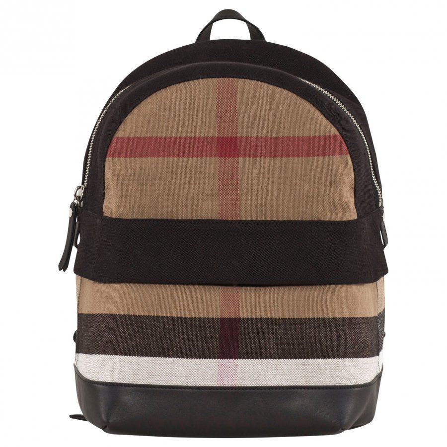 Burberry Canvas Check & Leather Reppu Musta Reppu