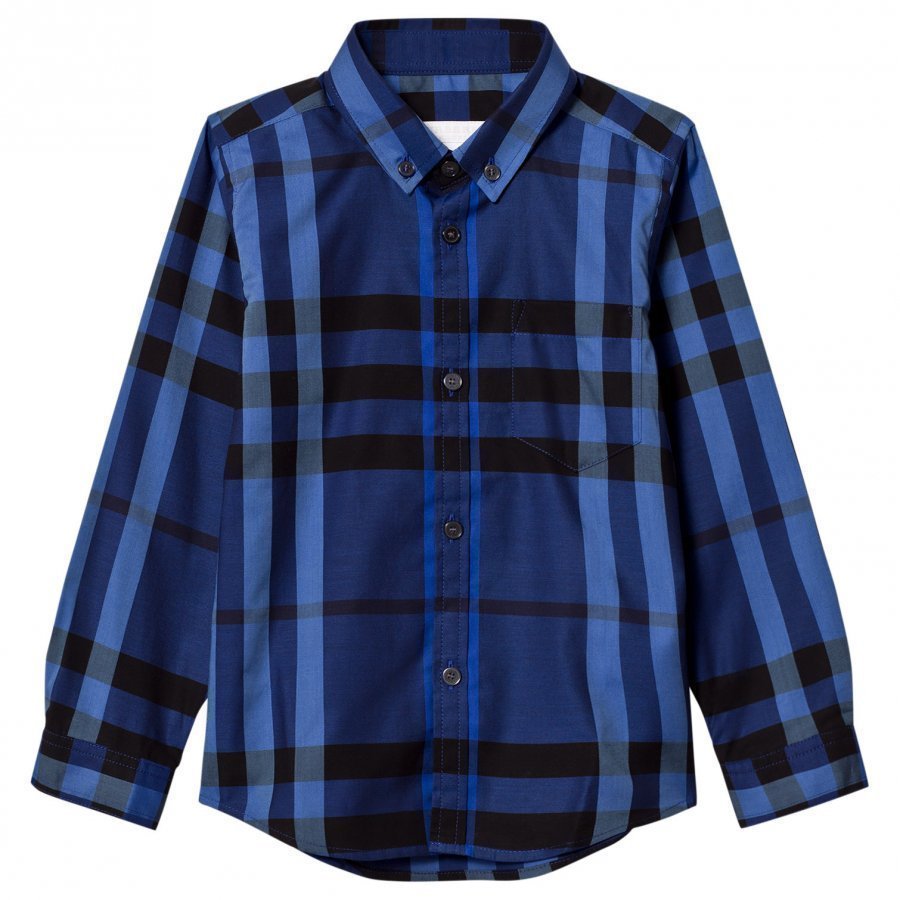 Burberry Check Button-Down Shirt Brilliant Blue Kauluspaita