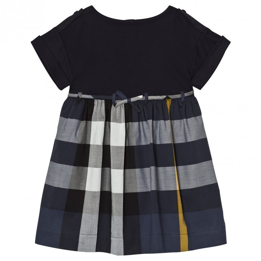 Burberry Check Cotton Dress Rhonda Navy Mekko