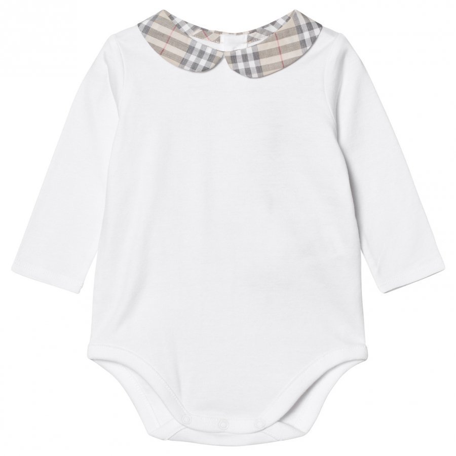 Burberry Cotton Body With Check Peter Pan Collar White Body