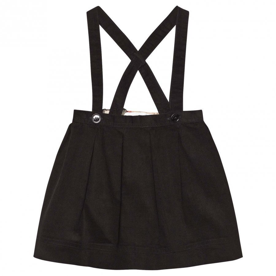 Burberry Cotton Corduroy Skirt With Straps Black Midihame