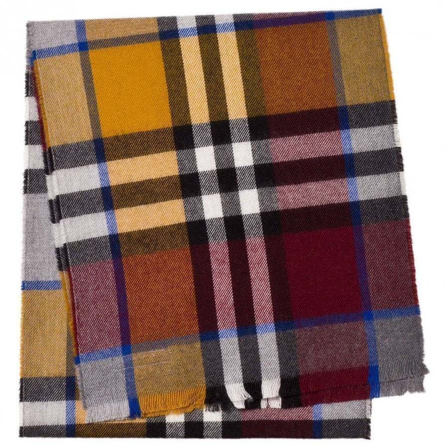 Burberry Exploded Check Merino Scarf Burgundy/Ochre Villahuivi