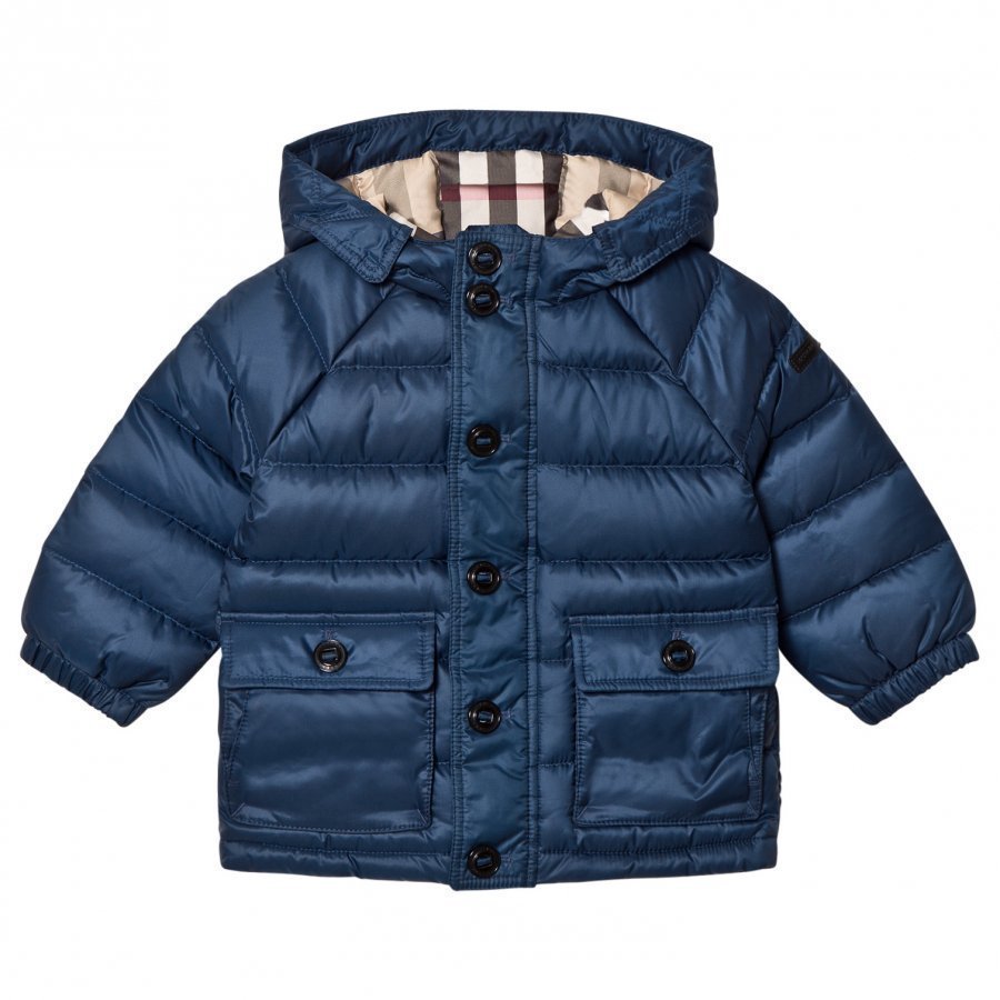 Burberry Ink Blue Mini Lachlan Down Puffer Jacket Toppatakki