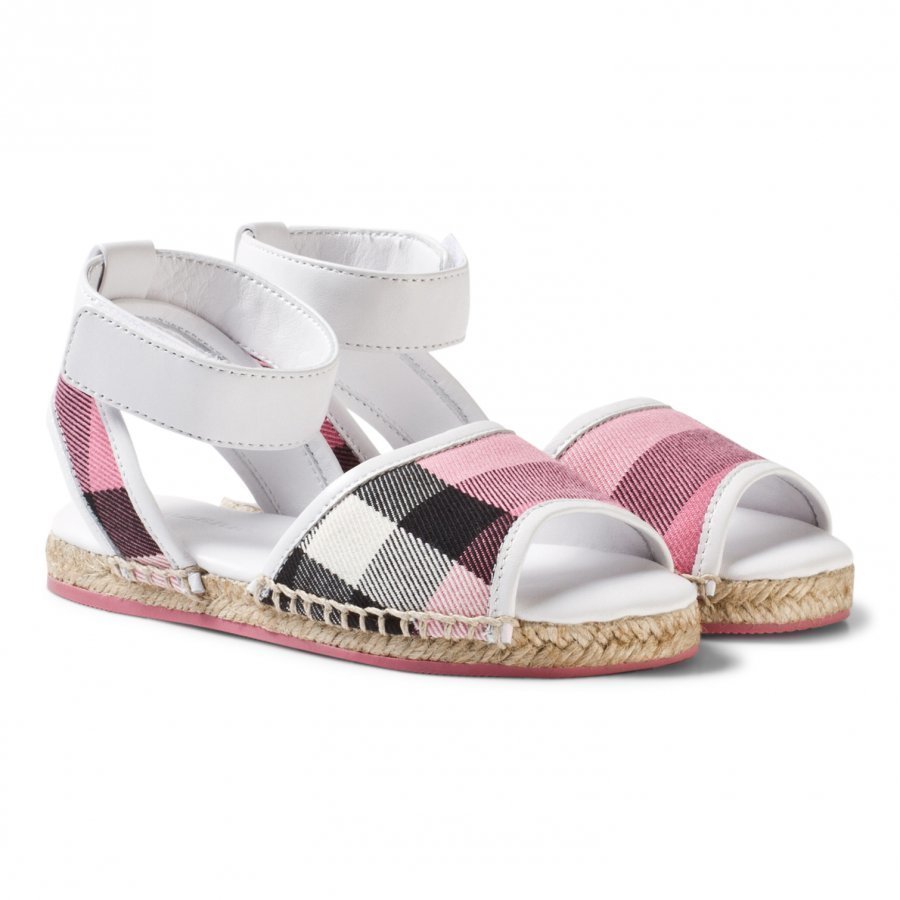 Burberry Leather Ankle Strap And House Check Espadrille Sandals Rose Pink Remmisandaalit