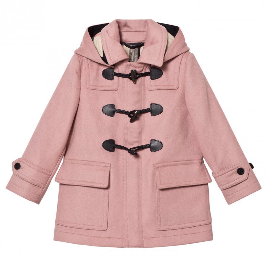 Burberry Mini Burwood Wool Duffle Coat Pale Pink Duffelitakki