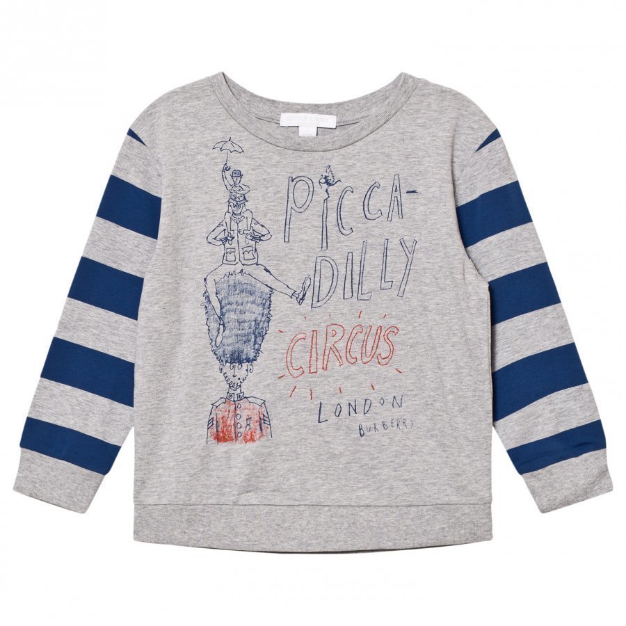 Burberry Piccadily Circus Print Oliver Tee Grey/Bright Navy Blue T-Paita