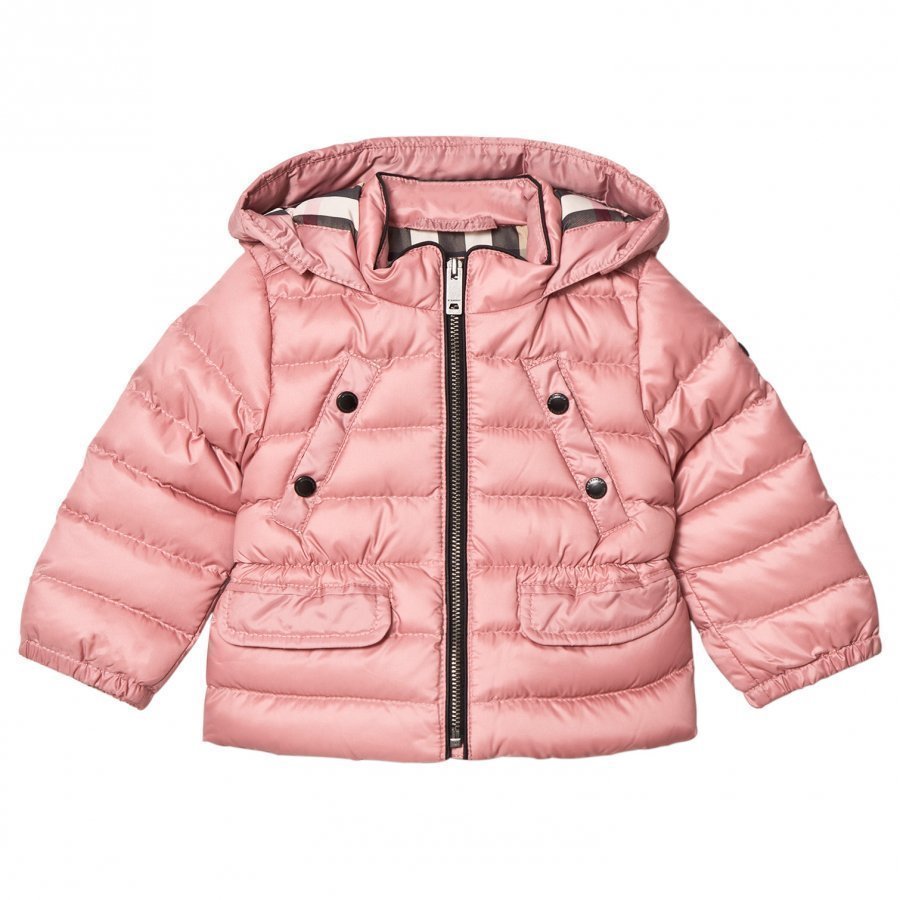 Burberry Pink Mini Bronwyn Padded Down Hooded Coat Toppatakki