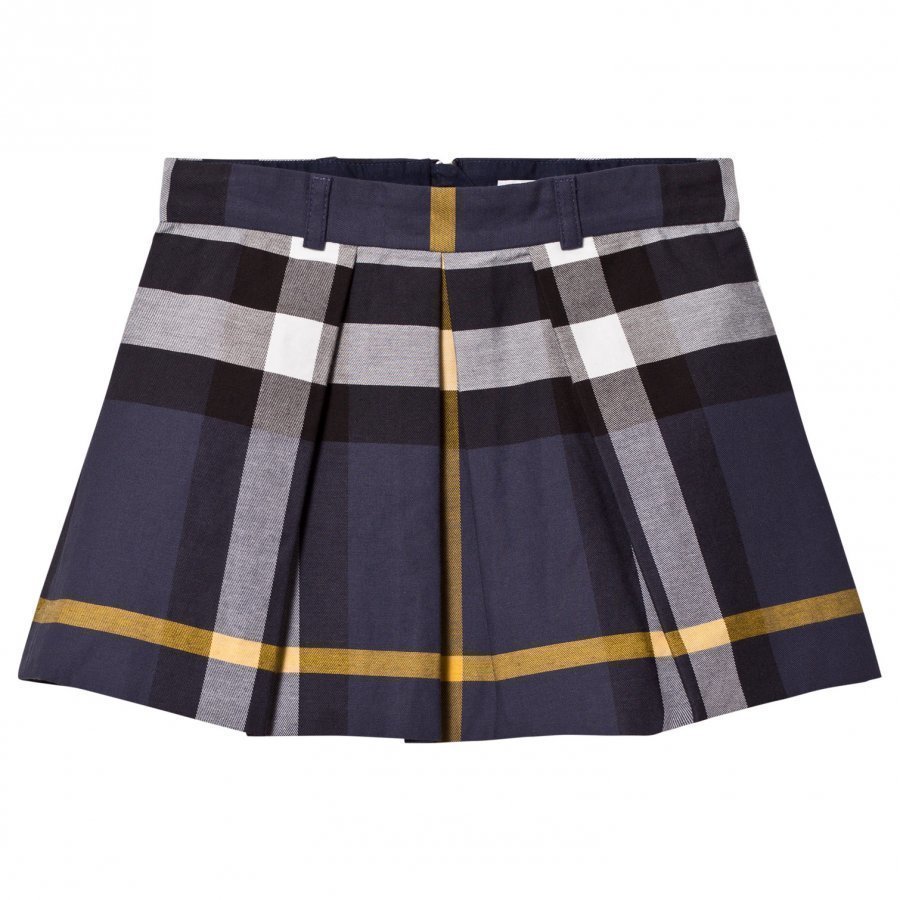 Burberry Pleated Check Cotton Skirt Kellohame