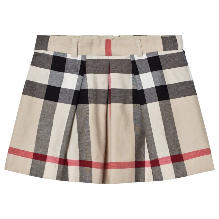 Burberry Pleated Check Kittie Skirt Beige Kellohame