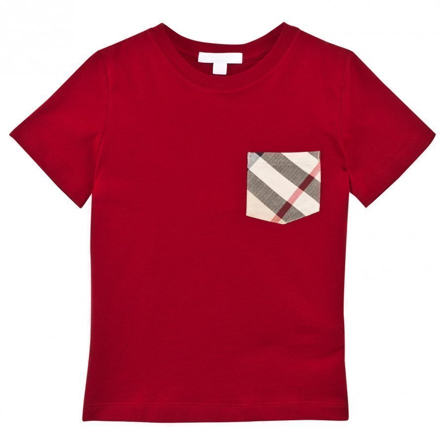 Burberry Red Classic Check Pocket Tee T-Paita