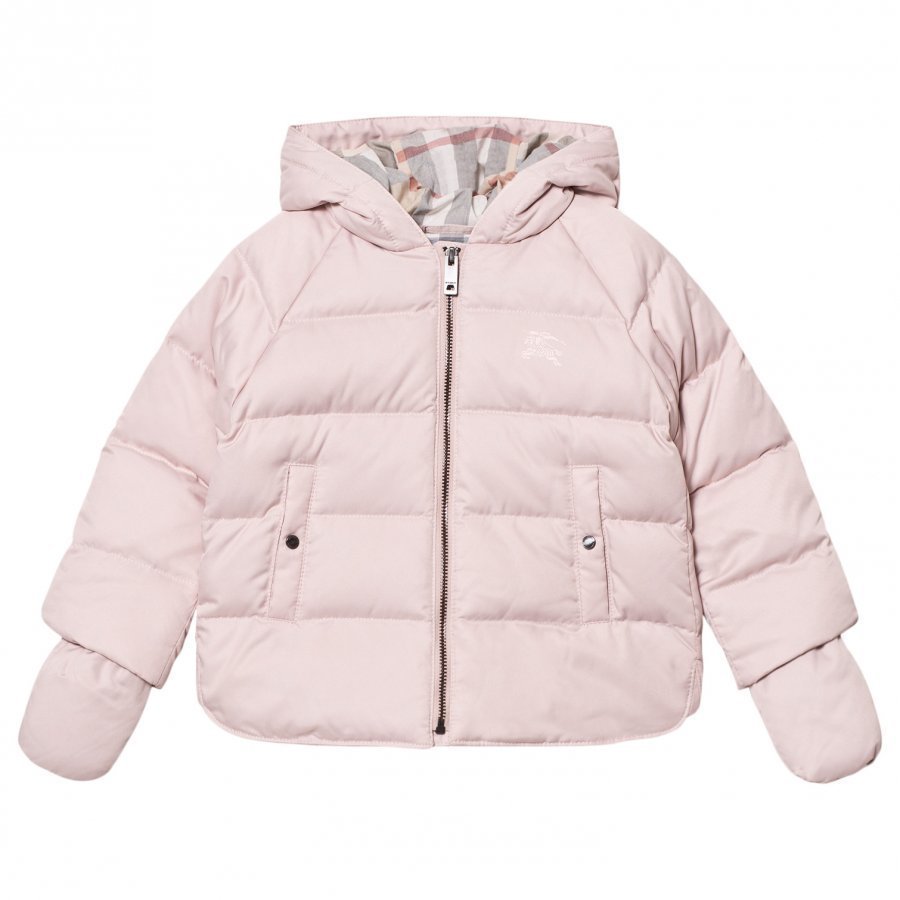 Burberry Rilla Down Hooded Puffer Jacket Powder Pink Toppatakki