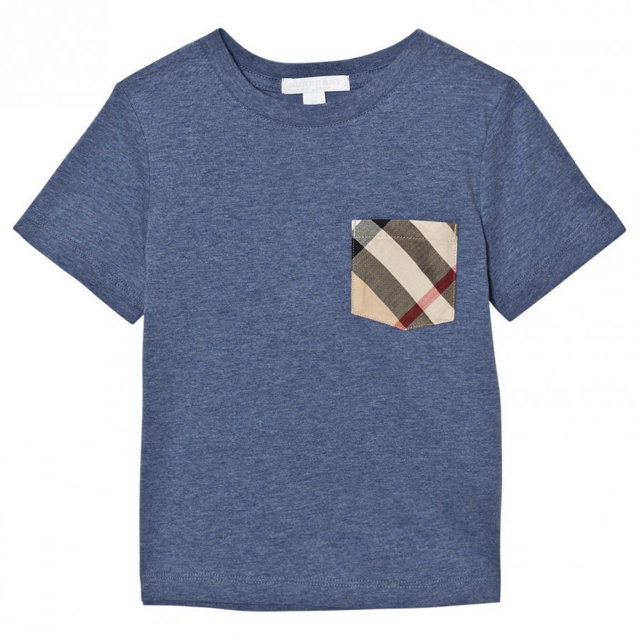 Burberry Slate Blue Check Pocket Tee T-Paita