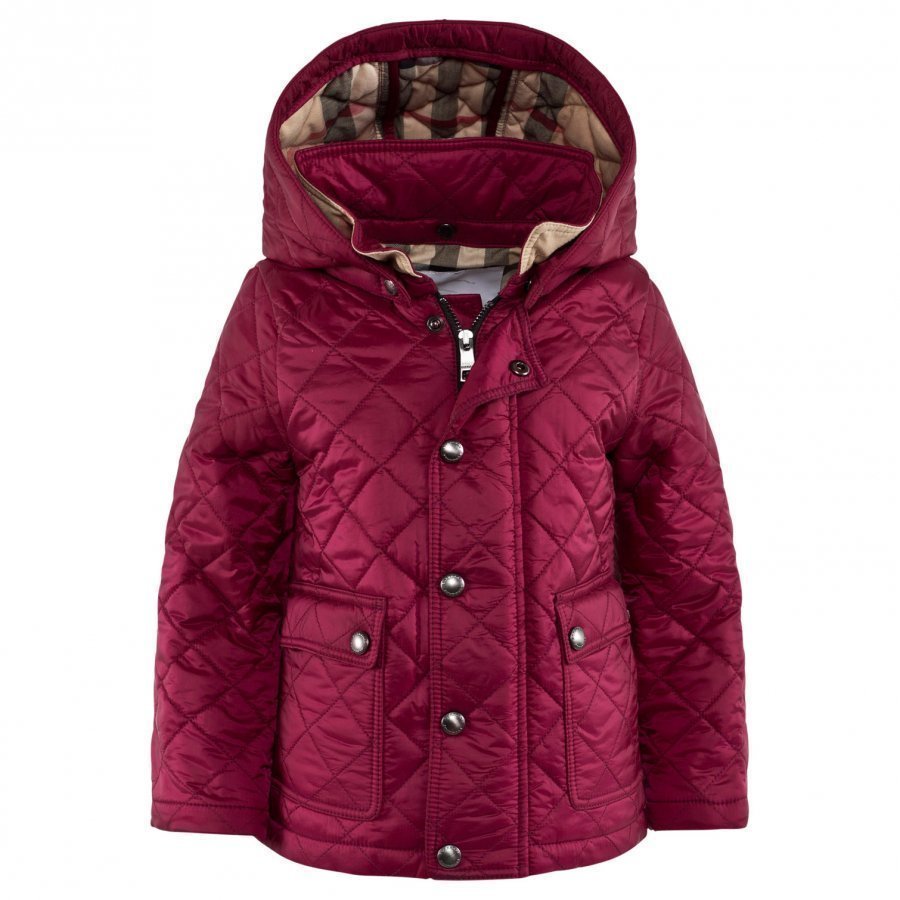 Burberry Takki Check-Lined Hood Fritillary Pink Tikkitakki