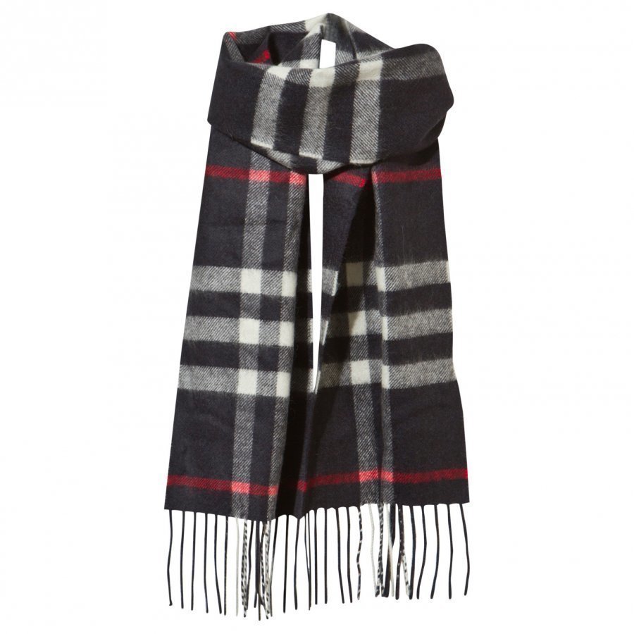 Burberry The Mini Classic Cashmere Scarf Check Navy Koristeellinen Huivi