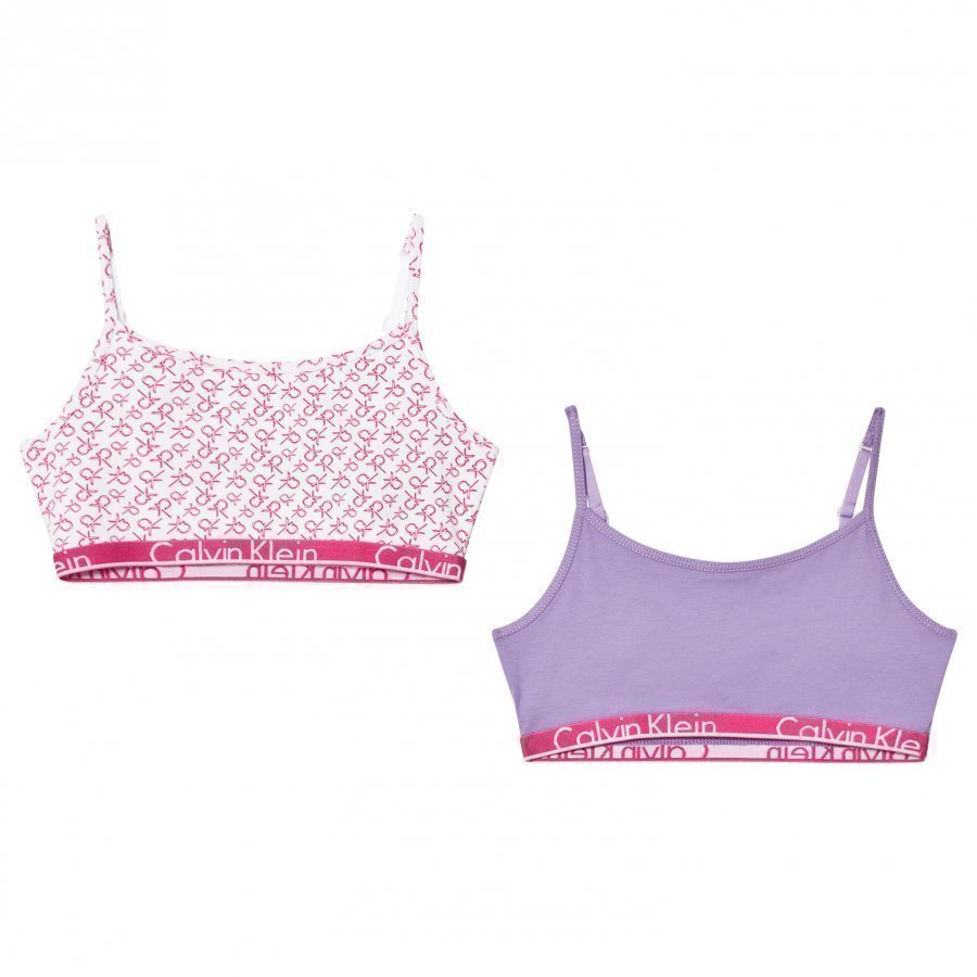 Calvin Klein 2 Pack Of Pink And Lilac Branded String Bralettes Urheiluliivit