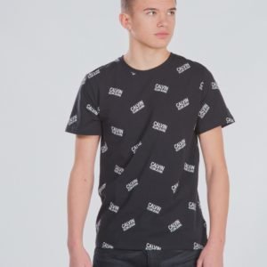 Calvin Klein Aop T Shirt T-Paita Musta