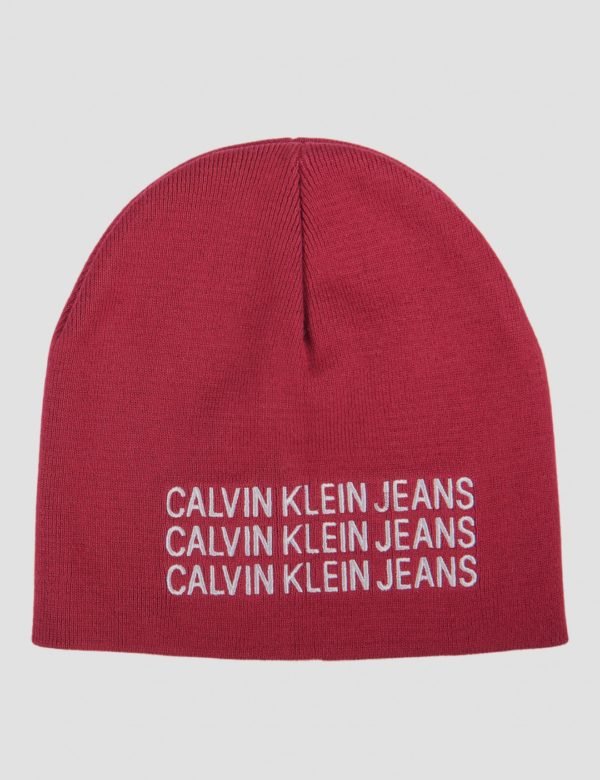 Calvin Klein Basic Knitted Beanie Hattu Punainen
