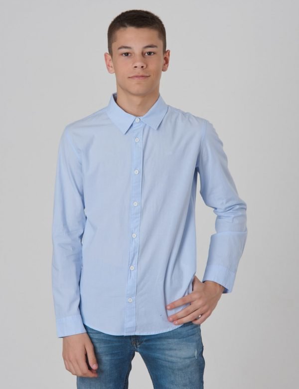 Calvin Klein Chambray Regular Shirt Kauluspaita Sininen