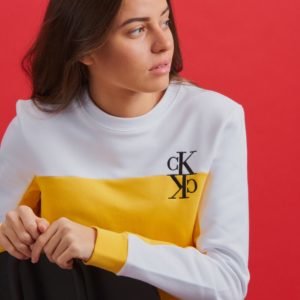 Calvin Klein Colour Block Monogram Sweatshirt Neule Keltainen