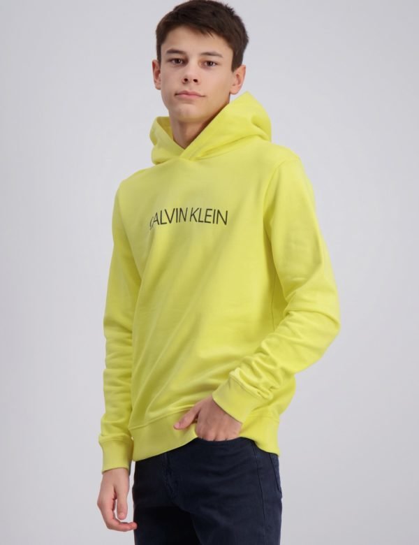 Calvin Klein Institutional Logo Hoodie Huppari Keltainen