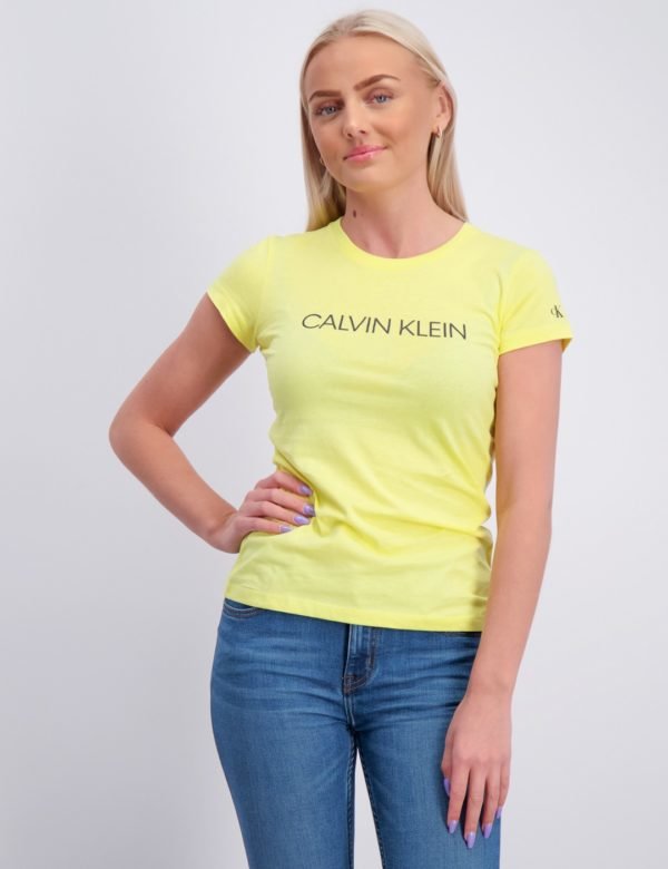 Calvin Klein Institutional Slim T Shirt T-Paita Keltainen