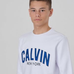 Calvin Klein Logo Patch Terry Sweatshirt Neule Valkoinen