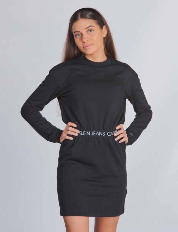 Calvin Klein Logo Waistband Dress Mekko Musta