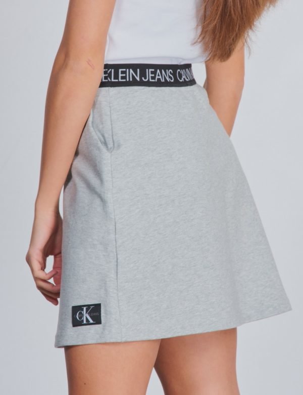 Calvin Klein Logo Waistband Skirt Hame Harmaa