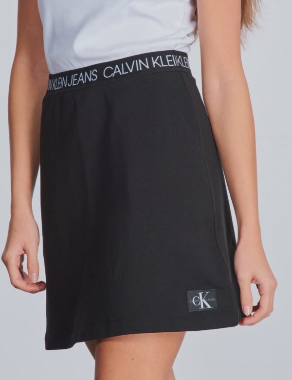 Calvin Klein Logo Waistband Skirt Hame Musta