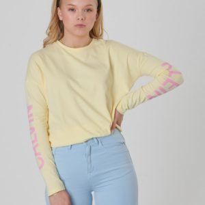 Calvin Klein Long Sleeve Logo Girl Tee T-Paita Keltainen