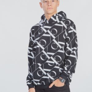 Calvin Klein Mirror Monogram Aop Hoodie Huppari Musta