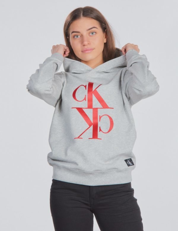 Calvin Klein Mirror Monogram Hoodie Huppari Harmaa