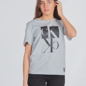 Calvin Klein Mirror Monogram T Shirt T-Paita Harmaa