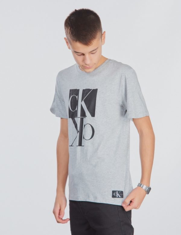 Calvin Klein Mirror Monogram T Shirt T-Paita Harmaa