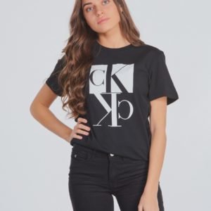 Calvin Klein Mirror Monogram T Shirt T-Paita Musta