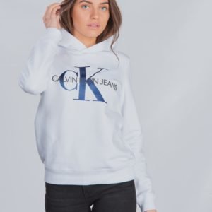 Calvin Klein Monogram Hoodie Huppari Valkoinen