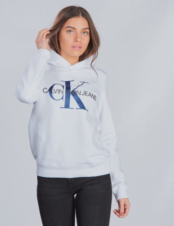 Calvin Klein Monogram Hoodie Huppari Valkoinen