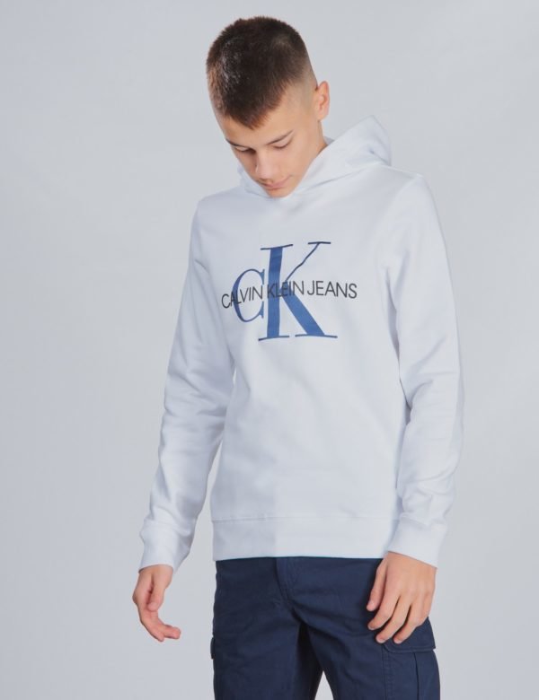 Calvin Klein Monogram Hoodie Huppari Valkoinen