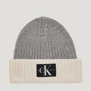 Calvin Klein Monogram Knitted Beanie Hattu Harmaa