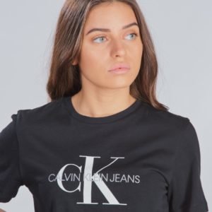 Calvin Klein Monogram Logo T Shirt T-Paita Musta