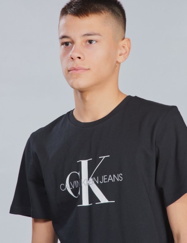 Calvin Klein Monogram Logo T Shirt T-Paita Musta