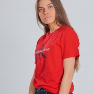 Calvin Klein Monogram Logo T Shirt T-Paita Punainen