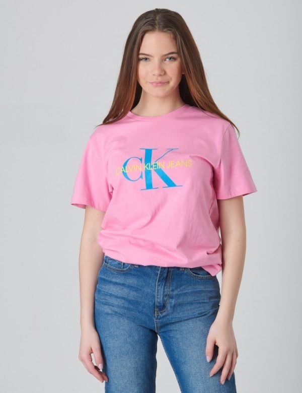 Calvin Klein Monogram Oco Regular Tee T-Paita Vaaleanpunainen